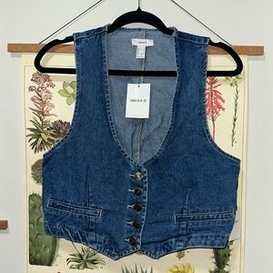 Forever 21 cropped denim vest